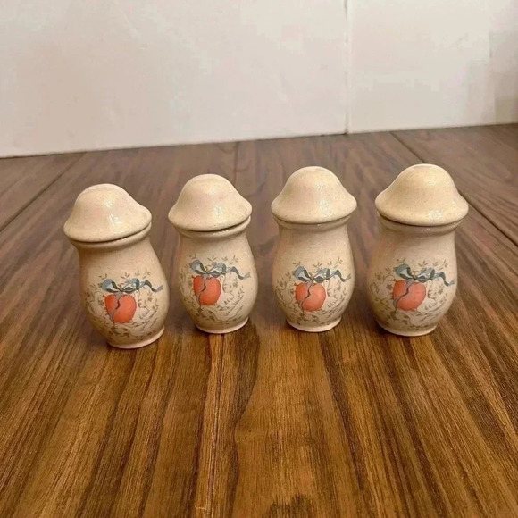 International China Marmalade Vintage Geese Fruit Ribbon Spice Jars Set of 4 - Picture 17 of 17